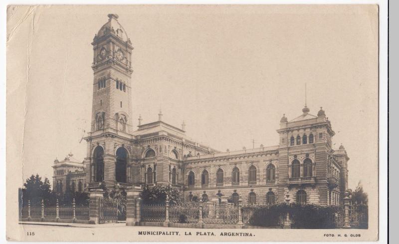 Argentina; Municipality, La Plata RP PPC By Mitchells, 1926, View Of Town Hall 