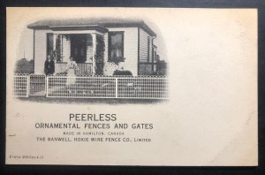 Mint Canada Advertising Postcard Peerless Ornamental Fences And Gates 1911