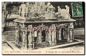 Old Postcard Bourg Brou Church Tomb of Philibert le Beau