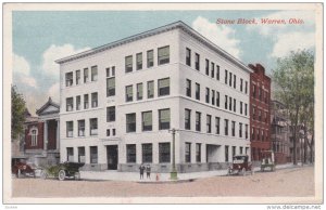 WARREN, Ohio, 1900-1910's; Stone Block, Classic Cars