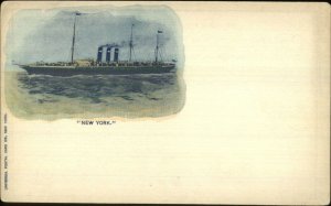 Ship Steamship New York c1890s Private Mailing Card