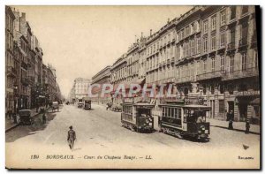 Postcard Old Tramway Bordeaux Cours du Chapeau Rouge