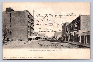 J97/ Muskogee Oklahoma I.T. Postcard c1910 Broadway East Stores 313