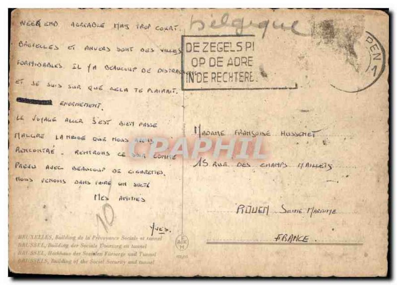 Postcard Modern Brussels Social and tunnel