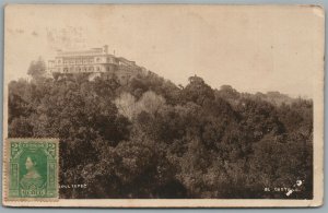 MEXICO CHAPULTEPEC ANTIQUE REAL PHOTO POSTCARD RPPC w/ STAMPS