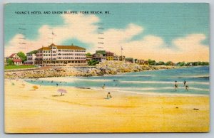 Young's Hotel  York Beach  Maine  Postcard  1953