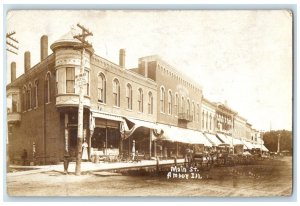 1910 Main Street Drug Store Horse Carriage Amboy IL Chase RPPC Photo Postcard