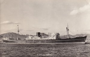 P&O Somali Cargo Ship Real Photo Vintage Postcard