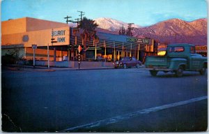 1962 Security Bank Old Cars Yucapia Boulevard Yucaipa CA Postcard