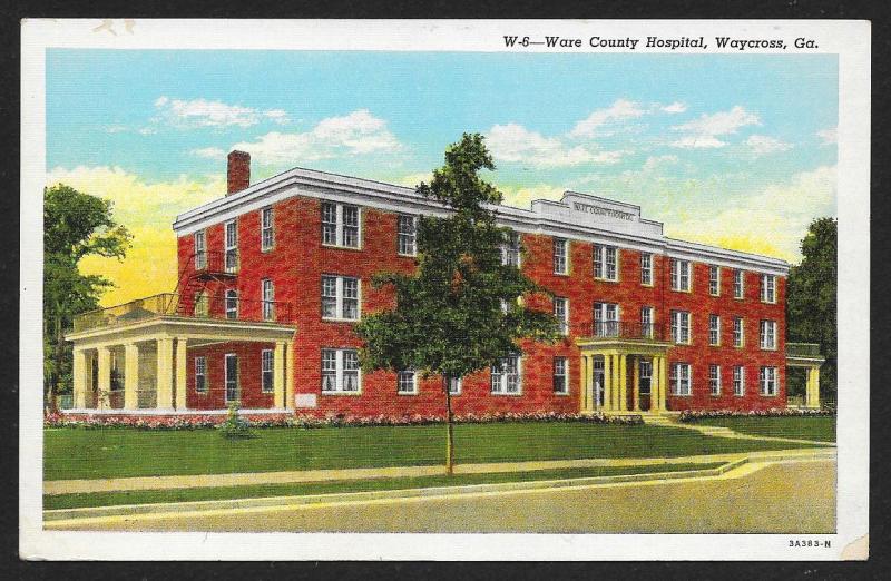 Ware County Hospital Waycross Georgia Unused c1933