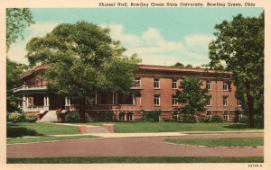 Vintage Postcard 1920's Shatzel Hall Bowling Green State University Ohio OH