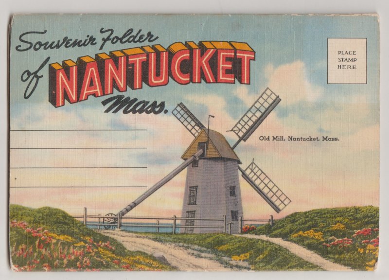 Nantucket, Massachusetts Linen Souvenir Folder 18 Views