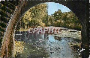 Postcard Modern Landscape Clecy Calvados taken under the Arch Bridge Vey