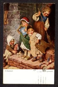 Germany German Art PC H Kaulbach Children Broom Doll Toy Horse Postcard