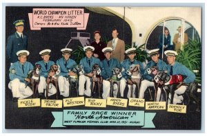 Miami Florida FL Postcard World Champion Litter Race Winner c1940's Vintage