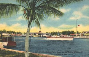 USA Bahia Mar Yacht Basin Fort Lauderdale Florida Linen Postcard 04.04