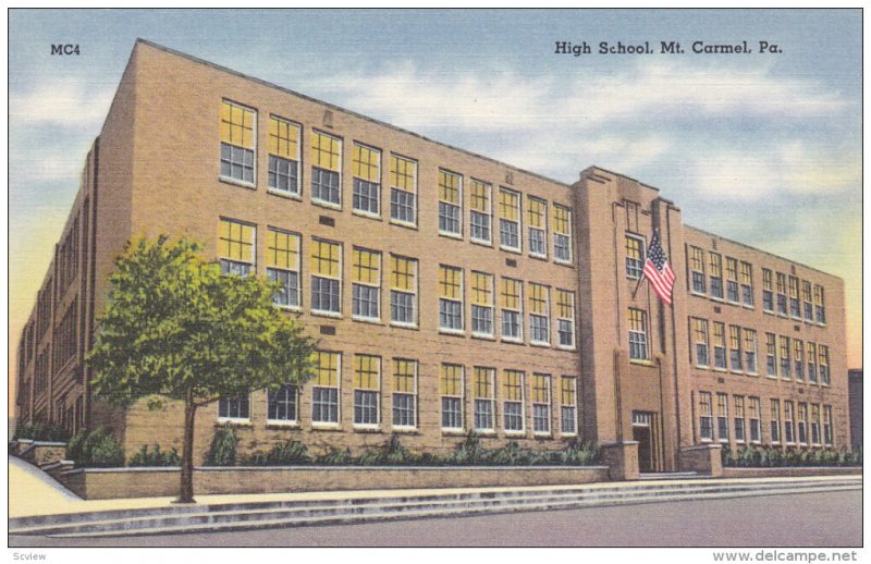 MT. CARMEL, Pennsylvania, 1930-1940's; High School