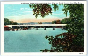 Postcard - Bridge over Sioux River, Connecting Sioux City and South Dakota - IA