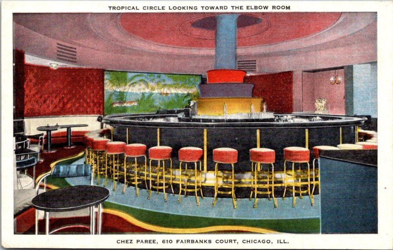 Illinois Chicago Chez Paree Tropical Circle Bar Looking Toward Elbow Room
