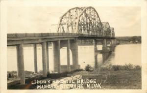 1930s RPPC Postcard; Liberty Memorial Bridge, Mandan - Bismark ND Posted