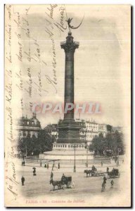 Old Postcard Paris July Column