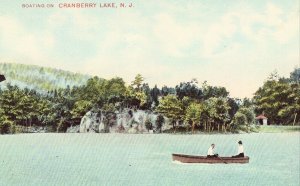 Boating on Cranberry Lake - New Jersey postcard