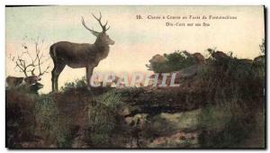 Old Postcard Hunting hounds in a Forest of Fontainebleau Ten Horns on his way...