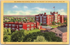 Hot Springs High School Home Of Trojans National Park Arkansas AR Postcard