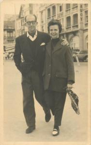 Real photo postcard 1950s tourists in Belgium snapshot 