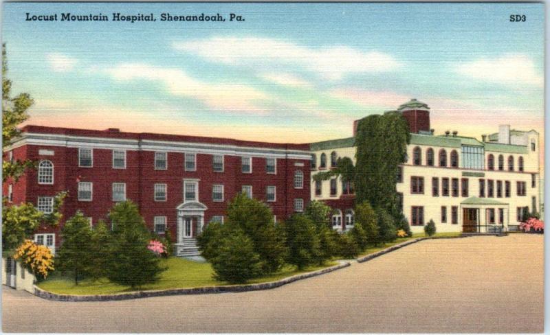 SHENANDOAH, Pennsylvania  PA  LOCUST MOUNTAIN HOSPITAL  ca 1940s Linen  Postcard 