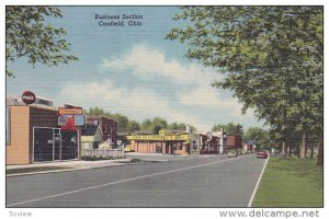 CANFIELD, Ohio, 1930-1940s; Business Section, Drug Store/Pharmacy, Laundry Dr...