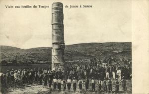 greece, SAMOS, Visit to the Excavations of the Temple of Juno (1910s) Postcard