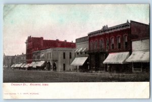 Atlantic Iowa IA Postcard Chest Street Exterior Building c1905 Vintage Antique