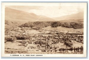 c1920's Bird's Eye View From Point Lookout Gorham NH RPPC Photo Postcard