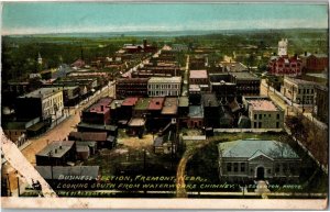 Aerial View Business Section Fremont NE Looking South Vintage Postcard F45