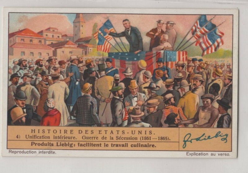 Complete Set of 6 History of the United States - Leibig Trading Cards -French