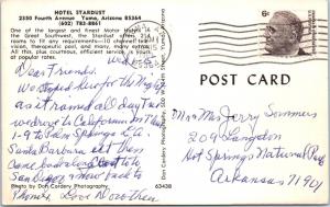 YUMA, AZ Arizona   HOTEL STARDUST   POOL   1969    Roadside     Postcard