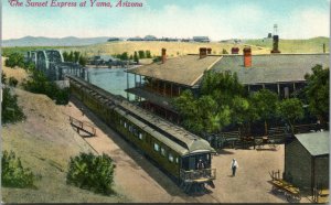 Vtg 1910s Sunset Express Train Station Depot Yuma Arizona AZ Railroad Postcard