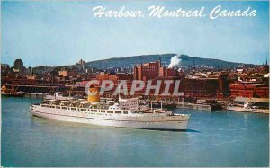 Modern Postcard Canada Montreal Harbor and Empress of Britain Boat