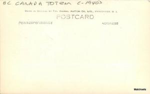 C-1940s BC CANADA Totem RPPC Malahat Indian Giant Lookout postcard 100791