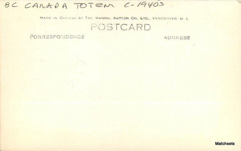 C-1940s BC CANADA Totem RPPC Malahat Indian Giant Lookout postcard 100791