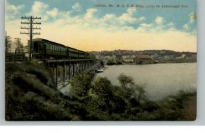 Lewiston ME Train c1910 Postcard