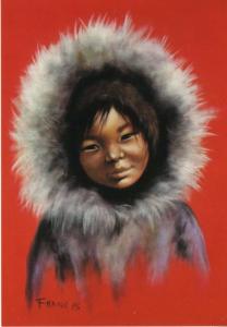 Pitutok Indigenous Eskimo Child Dorothy Francis Artwork Art Unused Postcard D27