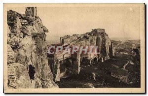 Old Postcard Landscape and stones Provence Les Baux (detail)