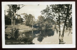 h2406 - ST. JOVITE Quebec 1940s Grey Rocks Inn Lake Quimet. Real Photo Postcard