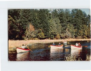 Postcard Boating On Lost Lagoon, Stanley Park, Vancouver, Canada