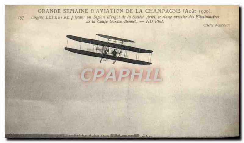Old Postcard Jet Aviation Great week of & # 39aviation Champagne Eugene Lefeb...
