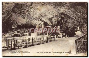 Old Postcard La Sainte Baume Cave Interior