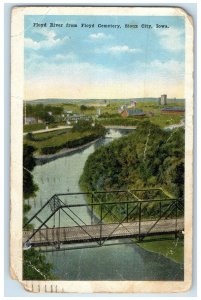 1918 Floyd River From Floyd Cemetery Bridge Scene Sioux City Iowa IA Postcard