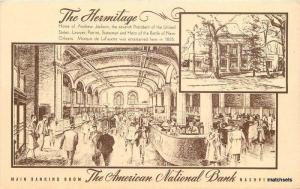 1945 Hermitage Interior American National Bank Nashville Tennessee postcard 2677